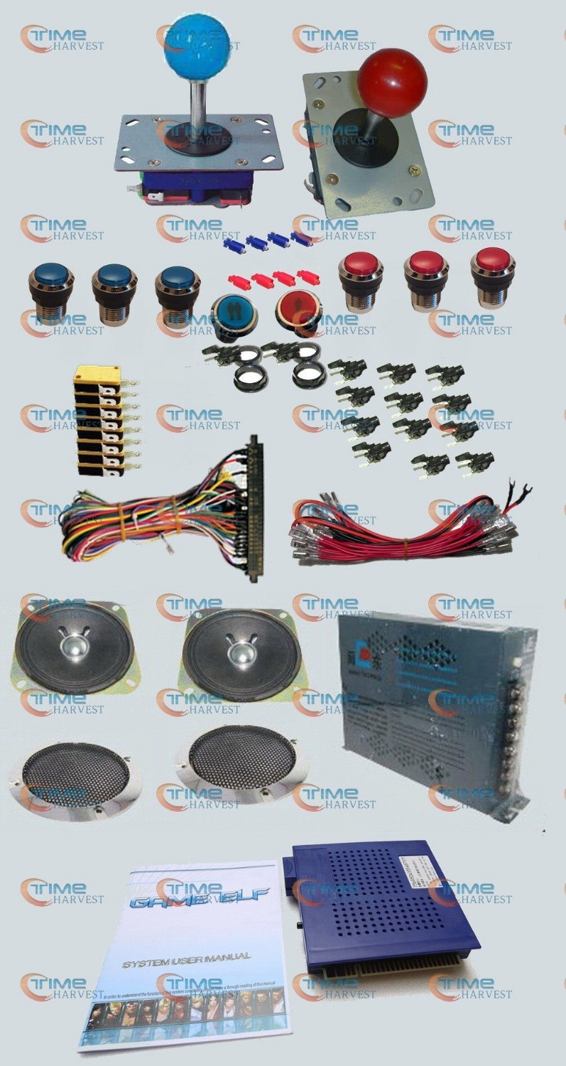 Arcade parts Bundles Kit with 412 in 1 vertical game board Joystick